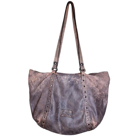 PATRICIA NASH XL Italian Leather Hobo Tote Shoulder Bag Purse Long Straps VGUC